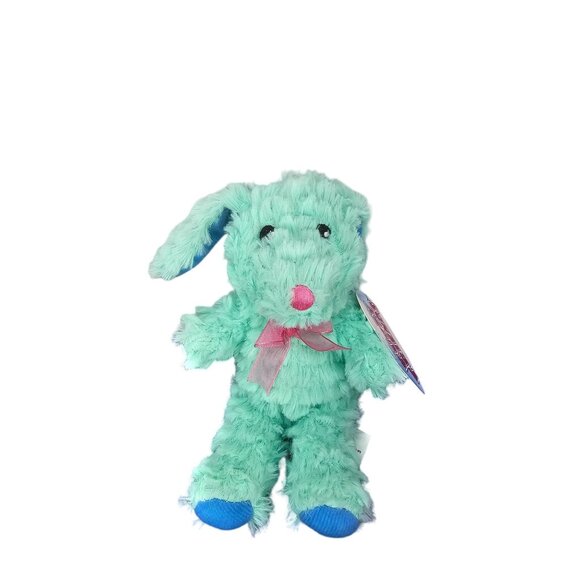 Fuzzy Friends Plush Teal Blue 6 Inch Bunny‎ With Tags - Picture 1 of 6